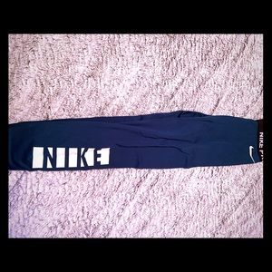 Blue Patterned Nike Pro Capri